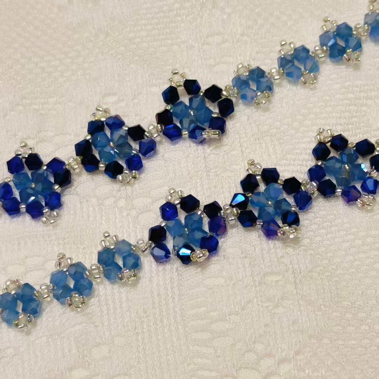 Handcrafted Crystal Floral Bracelet | Sparkling Statement Jewelry | Elegant Art-Inspired Accessory for Women (MAC348)