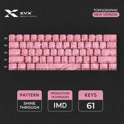 XVX Topographic New Version Pattern Shine-Through OEM Profile IMD-Tech Keycap Set