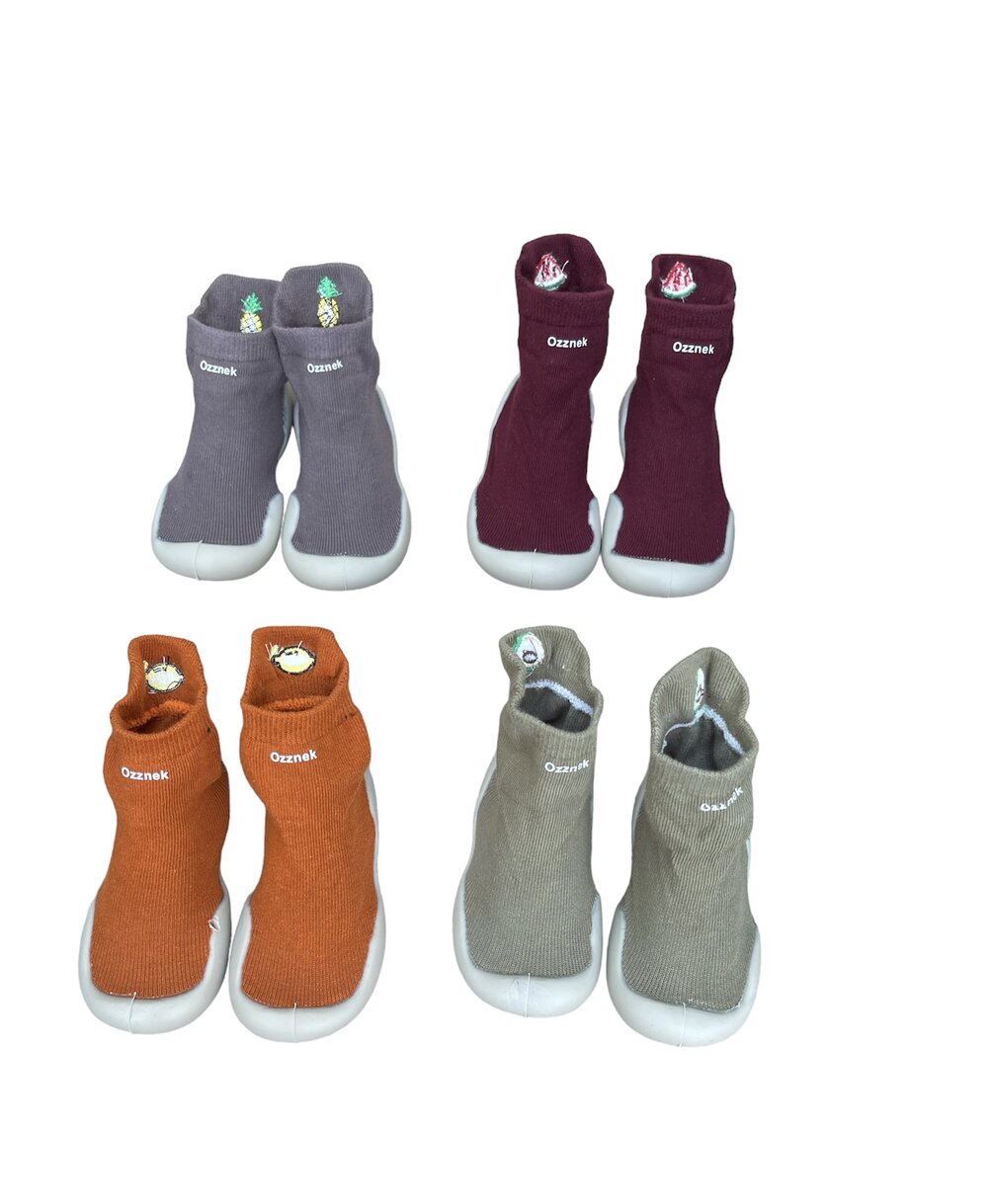 Organic Cotton Sock Shoes – Flexible, Non-Slip Baby Socks - Fruity