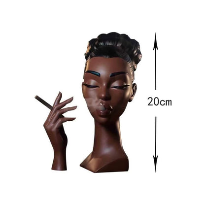 Black Headscents-Head Incense Burner Holder Handmade Body Art Incense Burner Ornaments Airflow Incense Burner for Meditation