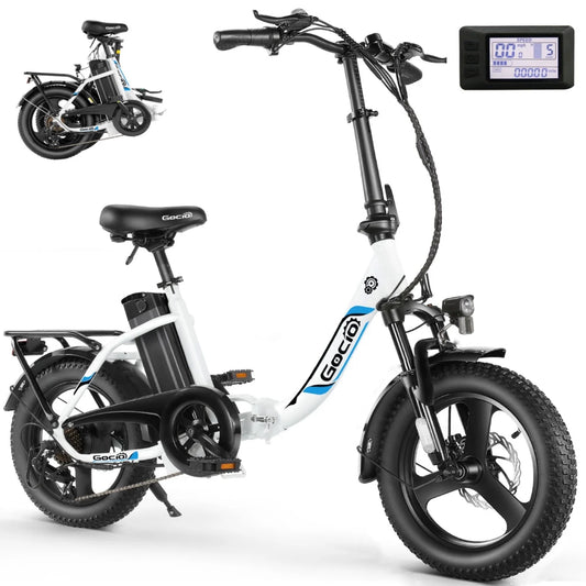 Electric Bike 3.0 Fat Tire Foldable Ebike, 48V 374.4Wh Battery, Peak 750W Electric Commuter City Bicycle Low-Step E Bike with LCD, 16" One-Piece Tire Folding Electric Bike for Women Men UL2849