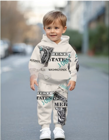 Trendy Cool Kids Casual Sports Hoodie Set