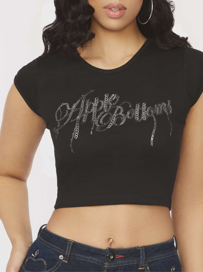 Chain Reaction Baby Tee - Black