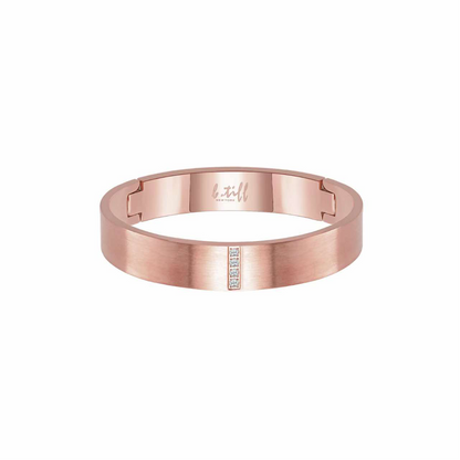 BG223RG B.Tiff 4-Stone Matte Rose Gold Wide Bangle Bracelet