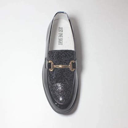 Boys Formal Shoes Black Patent Leather Slip On Round Toes