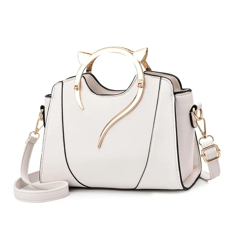Fashion Leather Shoulder Bag & Chain Purse for Women | Small Crossbody & Trendy Underarm Bag (Square Satchel Handbag)