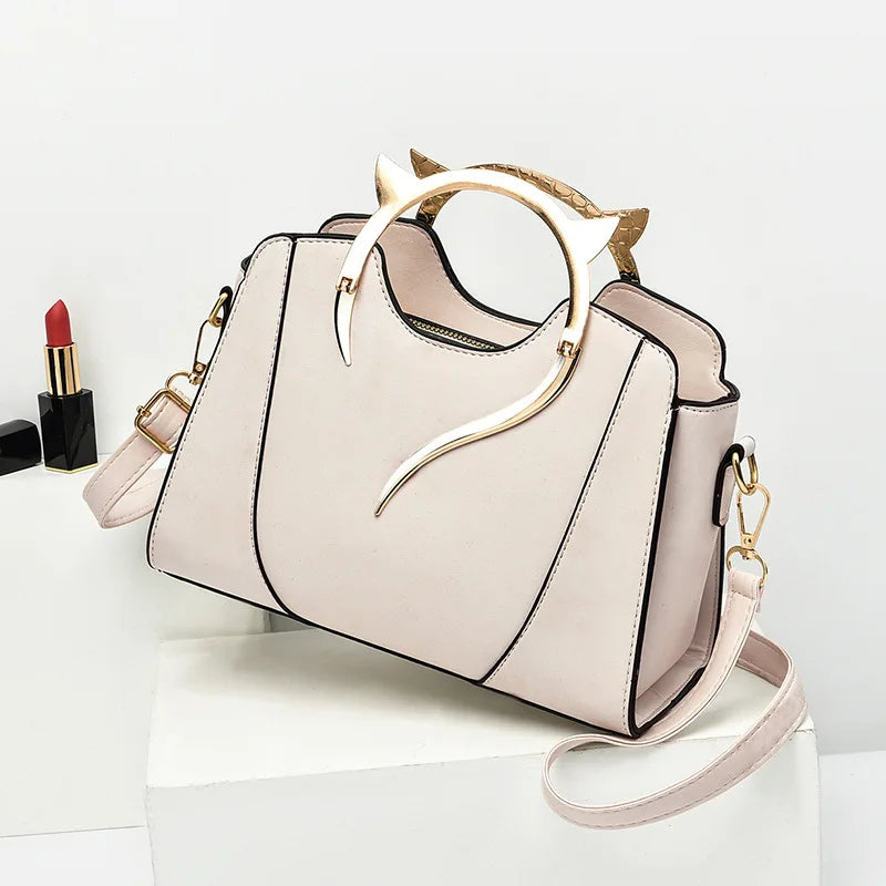 Fashion Leather Shoulder Bag & Chain Purse for Women | Small Crossbody & Trendy Underarm Bag (Square Satchel Handbag)