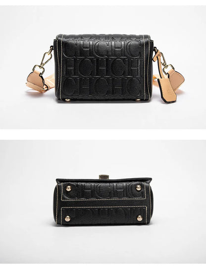 Fashion Design Metal Buckle Women's Shoulder Bag | Luxury Brand Solid Colour Printed Head Bag (Casual Crossbody for Parties)