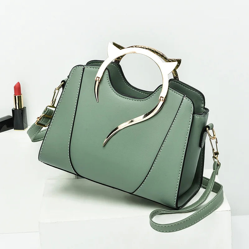 Fashion Leather Shoulder Bag & Chain Purse for Women | Small Crossbody & Trendy Underarm Bag (Square Satchel Handbag)