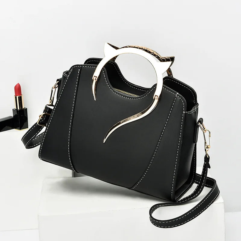 Fashion Leather Shoulder Bag & Chain Purse for Women | Small Crossbody & Trendy Underarm Bag (Square Satchel Handbag)