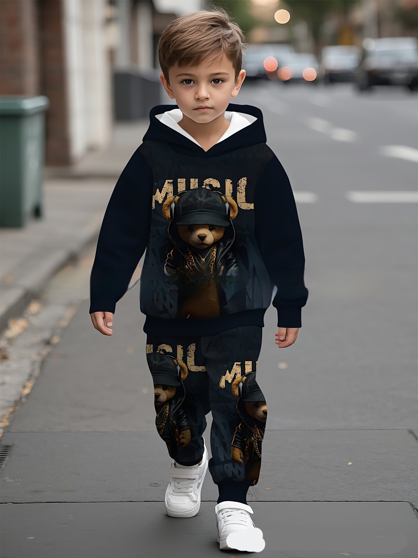 Trendy Cool Kids Casual Sports Hoodie Set