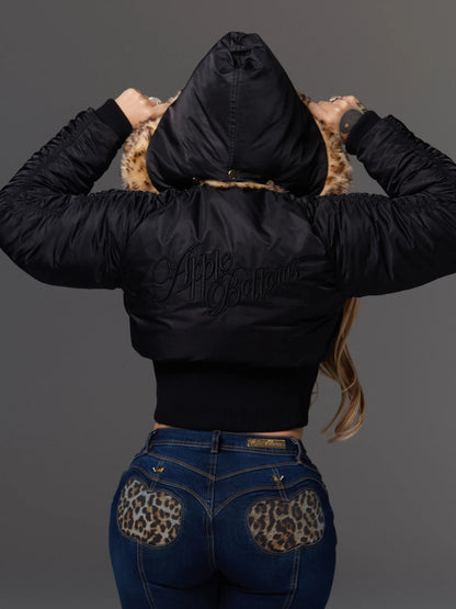 Reversible Fur/Nylon Puffer