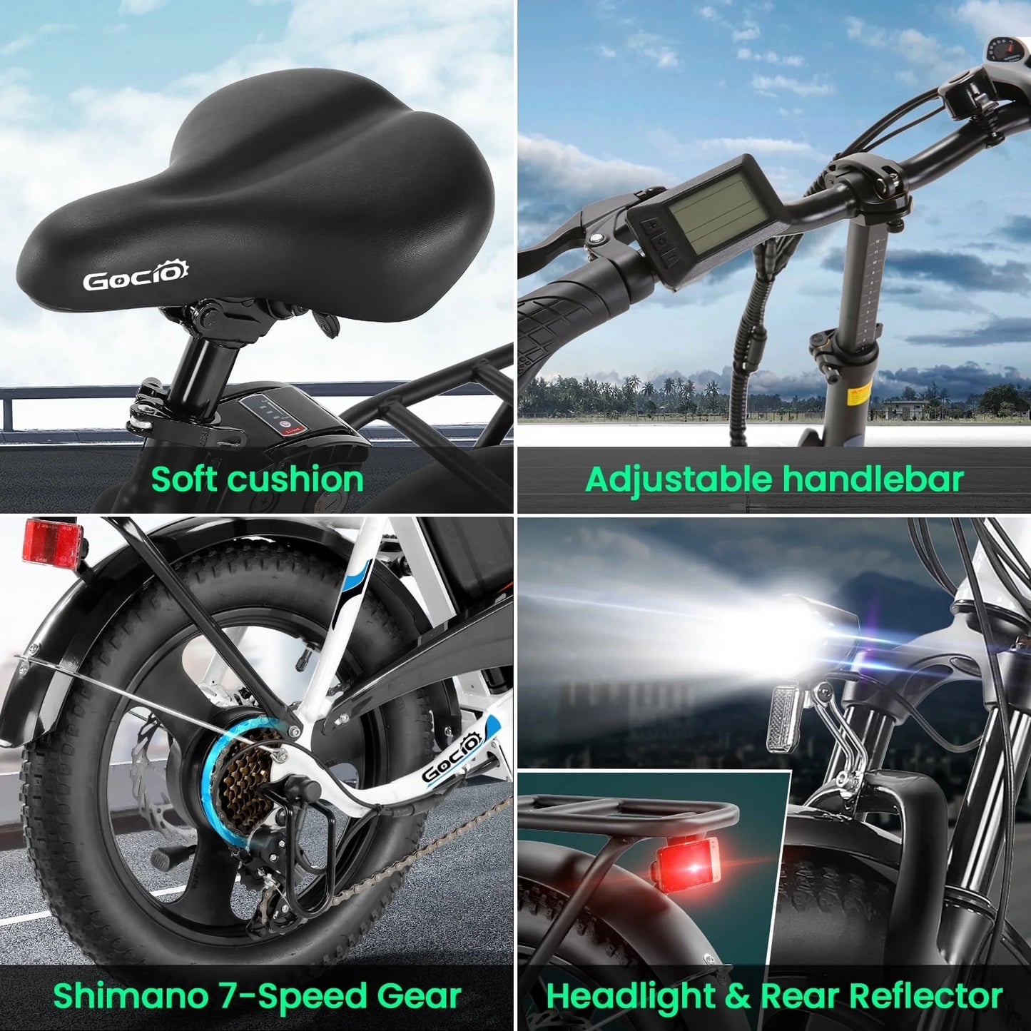 Electric Bike 3.0 Fat Tire Foldable Ebike, 48V 374.4Wh Battery, Peak 750W Electric Commuter City Bicycle Low-Step E Bike with LCD, 16" One-Piece Tire Folding Electric Bike for Women Men UL2849