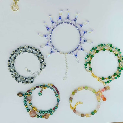 Handcrafted Crystal Floral Bracelet | Sparkling Statement Jewelry | Elegant Art-Inspired Accessory for Women (MAC348)